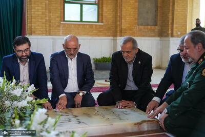  عکس دولتی‌ها با مزار شهید رجایی + عکس