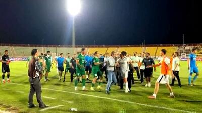 درگیری و اتفاقات جنجالی پایان بازی شمس آذر - آلومینیوم اراک