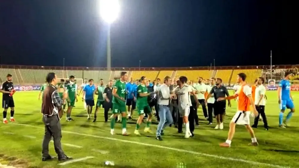  درگیری و اتفاقات جنجالی پایان بازی شمس آذر - آلومینیوم اراک
