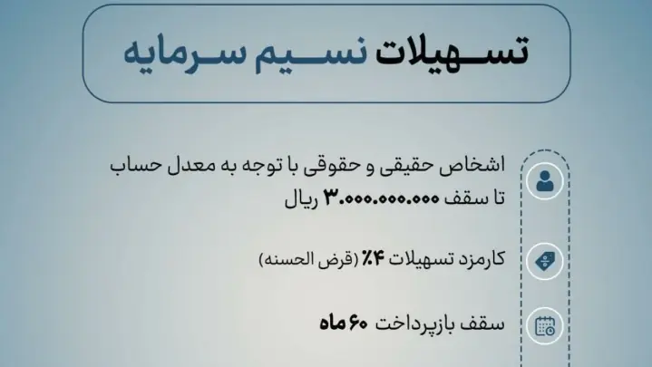 تشریح جزئیات پرداخت تسهیلات قرضالحسنه بانک سرمایه