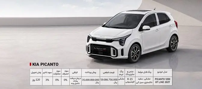 شرایط فروش خودروی کیا پیکانتو اعلام شد