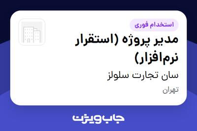 استخدام مدیر پروژه (استقرار نرمافزار) - آقا در سان تجارت سلولز
