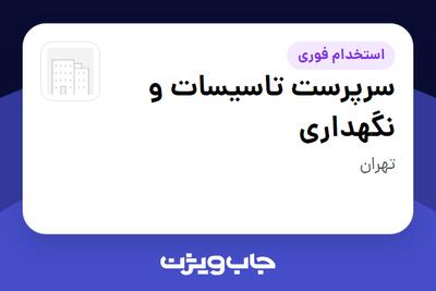 استخدام سرپرست تاسیسات و نگهداری - آقا در سازمانی فعال در حوزه حمل و نقل / ترابری