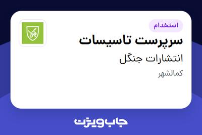 استخدام سرپرست تاسیسات - آقا در انتشارات جنگل