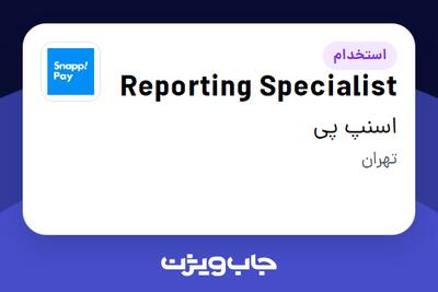  استخدام Reporting Specialist در اسنپ پی
