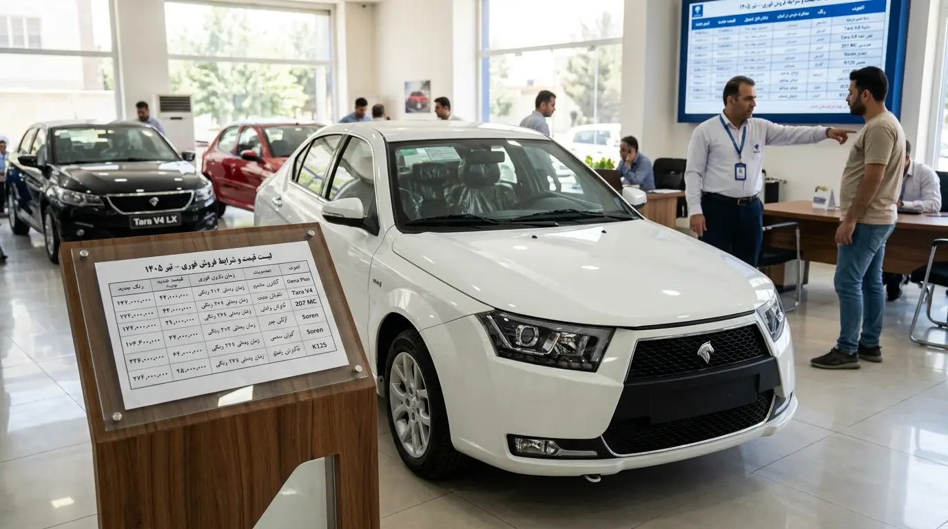  طوفان قیمت در بازار خودرو های ایران‌ خودرو امروز ۳ شهریور ۱۴۰۵ | پژو ۲۰۷ اتوماتیک TU۵P چند؟ سورن ۱۴۰ میلیون گران شد + جدول لحظه‌ای
