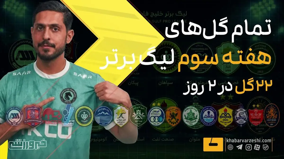  ویدیو| ۲۲ گل هفته سوم لیگ برتر را ببینید - پارس فوتبال