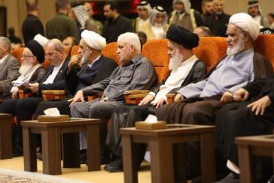  مراسم چهلم تدفین رهبر شهید انقلاب در بغداد/ قدردانی از حمایت های حضرت آیت الله سیستانی/ محسن قمی: مردم عراق حماسه‌ای تاریخی رقم زدند + تصاویر