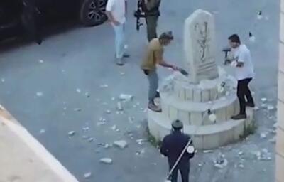 شهرکنشینان صهیونیست یادمان شهدا را در جنوب نابلس تخریب کردند