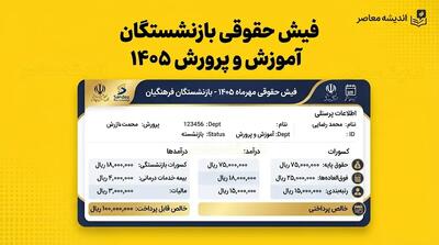 فیش حقوقی بازنشستگان آموزش و پرورش ۱۴۰۵ | دریافت و دانلود فیش حقوقی بازنشستگان با کد ملی از سامانه cspf.ir