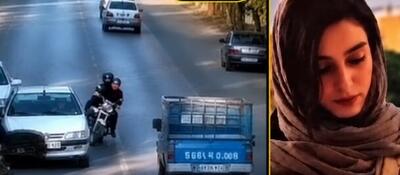  لحظه هولناک مرگ تلخ دو دختر یزدی موتورسوار + ویدئو | لحظه زیرگرفته شدن توسط نیسان را ببینید