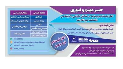 آغاز ثبت نام مقاطع کاردانی و کارشناسی در دانشکده