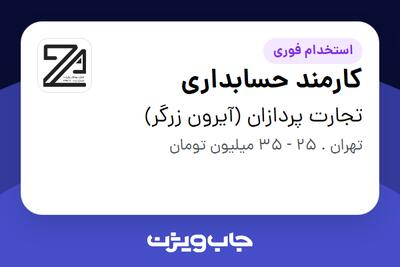  استخدام کارمند حسابداری - خانم در تجارت پردازان (آیرون زرگر)