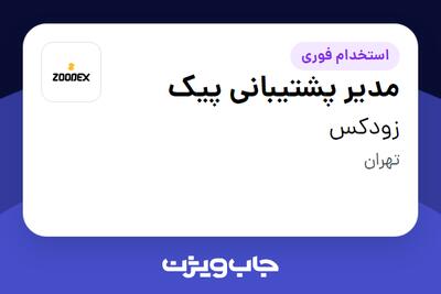 استخدام مدیر پشتیبانی پیک در زودکس