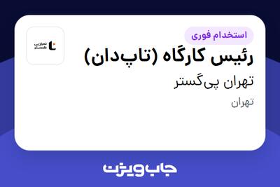 استخدام رئیس کارگاه (تاپدان) در تهران پیگستر