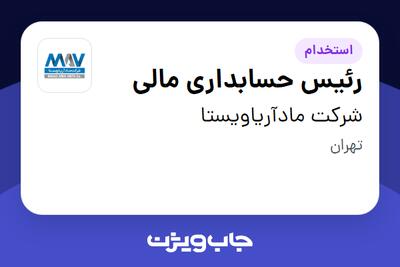  استخدام رئیس حسابداری مالی در شرکت مادآریاویستا