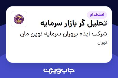 استخدام تحلیل گر بازار سرمایه در شرکت ایده پروران سرمایه نوین مان