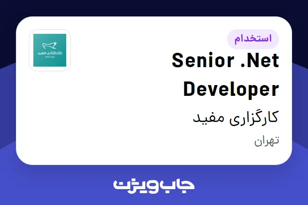  استخدام Senior .Net Developer در کارگزاری مفید
