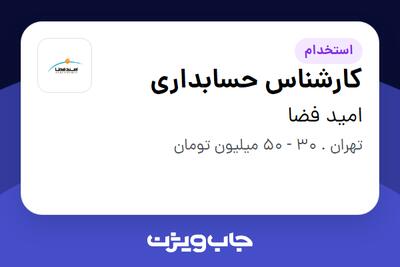 استخدام کارشناس حسابداری در امید فضا
