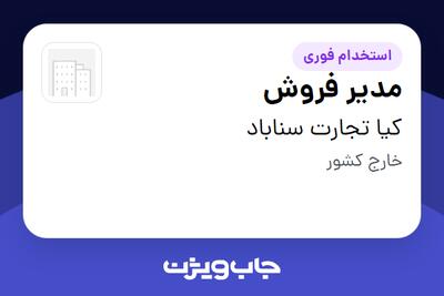  استخدام مدیر فروش در کیا تجارت سناباد