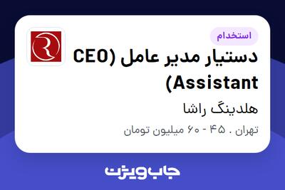  استخدام دستیار مدیر عامل (CEO Assistant) در هلدینگ راشا