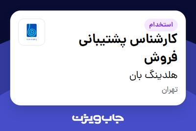 استخدام کارشناس پشتیبانی فروش در هلدینگ بان