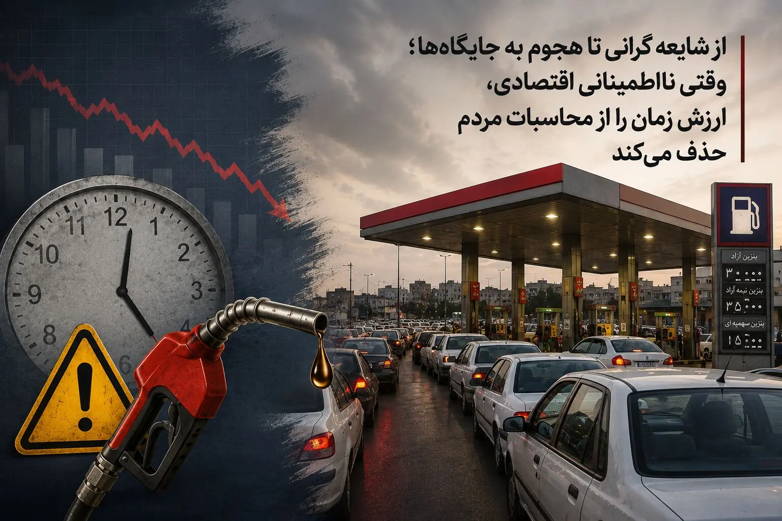 از شایعه گرانی تا هجوم به جایگاهها؛ وقتی نااطمینانی اقتصادی، ارزش زمان را از محاسبات مردم حذف میکند