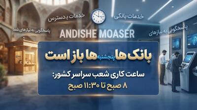 بانک ها پنجشنبه ها باز است؟ ساعت کاری دقیق بانک ها و آخرین تغییرات روندکاری بانک ها در روز پنج شنبه شهریور ماه ۱۴۰۵