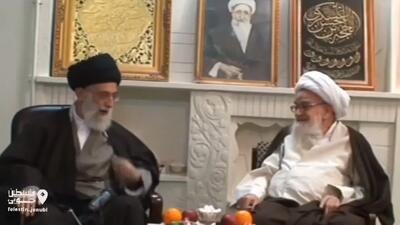 عکس کمتر دیدهشده رهبر شهید در منزل آیتالله صافی گلپایگانی