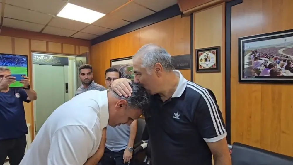  خوش و بش جالب ساکت الهامی و خلیفه سرمربیان پیکان و استقلال خوزستان