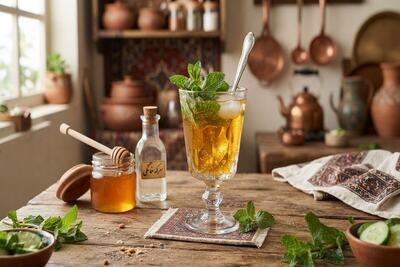  آموزش شیرینی پزی / طرز تهیه سرکه انگبین خانگی با عسل و نعناع