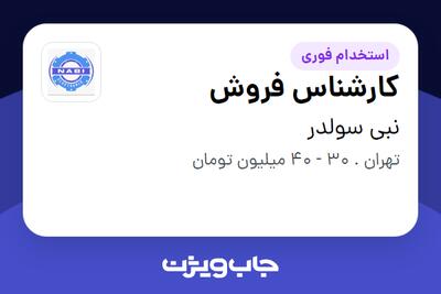  استخدام کارشناس فروش در نبی سولدر