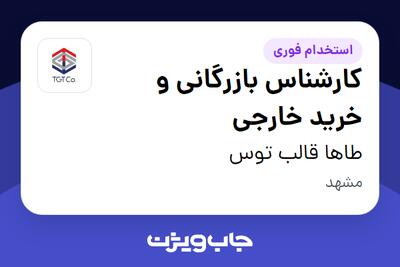 استخدام کارشناس بازرگانی و خرید خارجی در طاها قالب توس