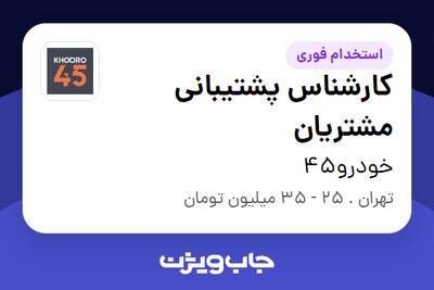  استخدام کارشناس پشتیبانی مشتریان در خودرو45