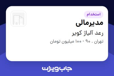  استخدام مدیرمالی - آقا در رعد آلیاژ کویر
