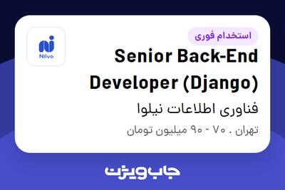  استخدام Senior Back-End Developer (Django) در فناوری اطلاعات نیلوا