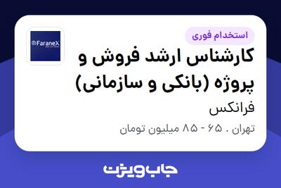  استخدام کارشناس ارشد فروش و پروژه (بانکی و سازمانی) در فرانکس