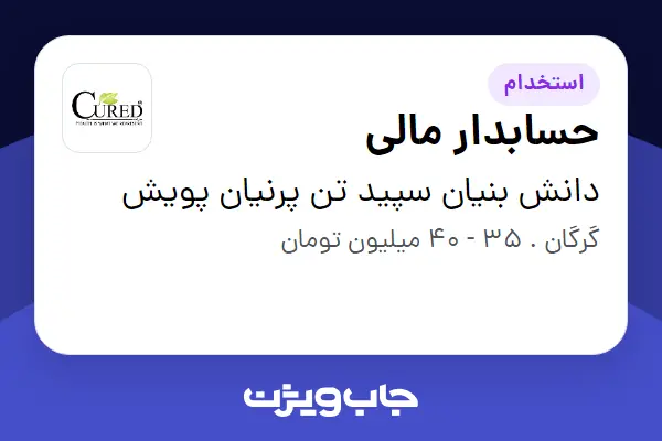  استخدام حسابدار مالی - خانم در دانش بنیان سپید تن پرنیان پویش