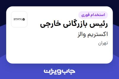  استخدام رئیس بازرگانی خارجی در اکستریم والز