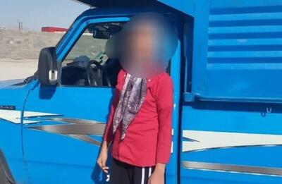  توقیف وانت نیسان با رانندگی دختر ۱۱ ساله