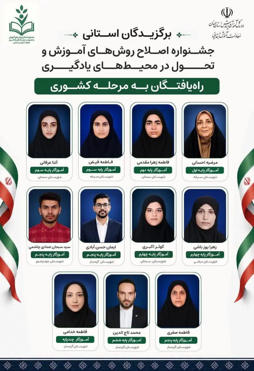 درخشش معلمان استان سمنان در عرصهی ملی؛ ۱۱ اثر برتر استان به مرحله کشوری راه یافت