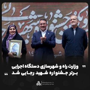 وزارت راه و شهرسازی دستگاه اجرایی برتر جشنواره شهید رجایی شد