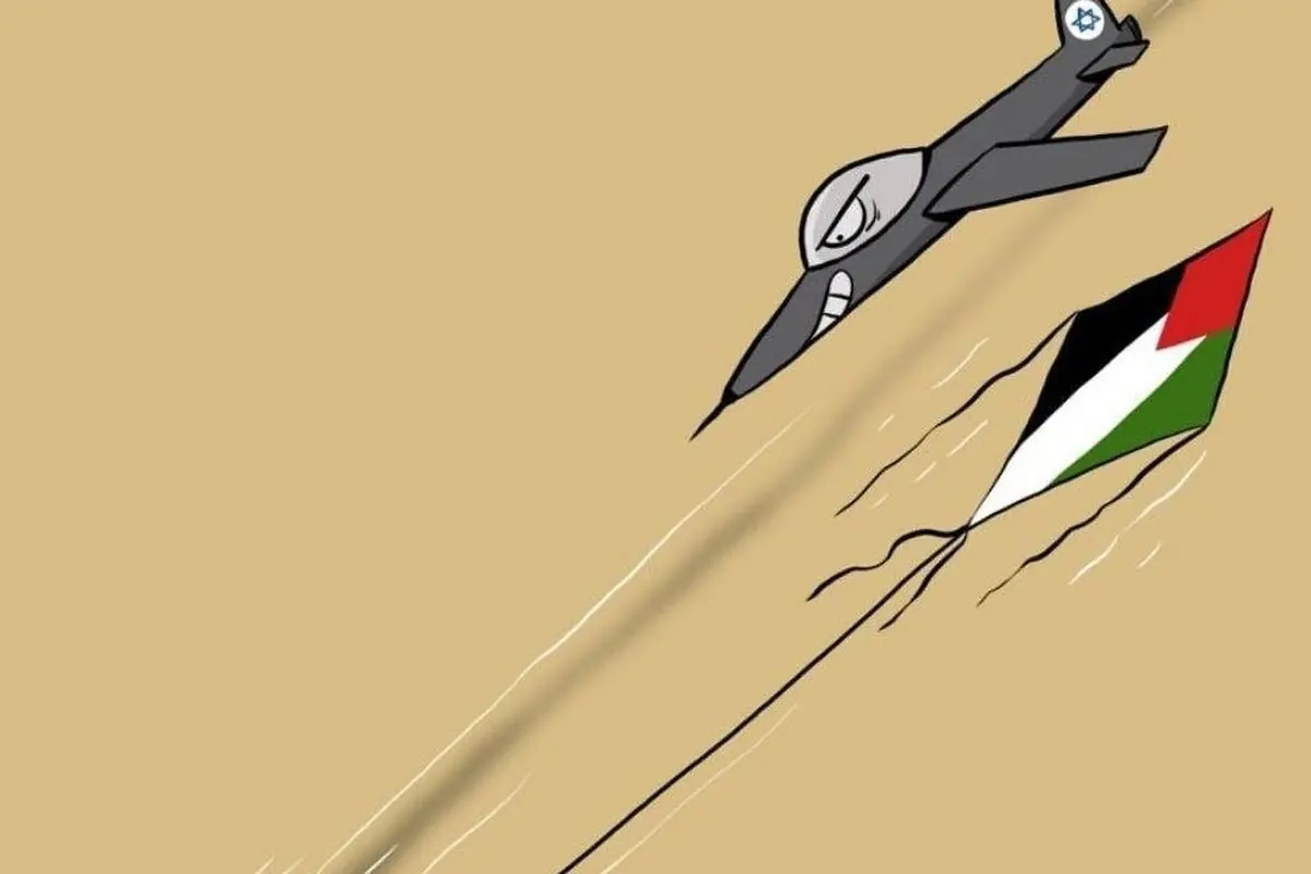 پاسخ کارتونی کمال شرف به تهدید بادبادکهای کودکان غزه