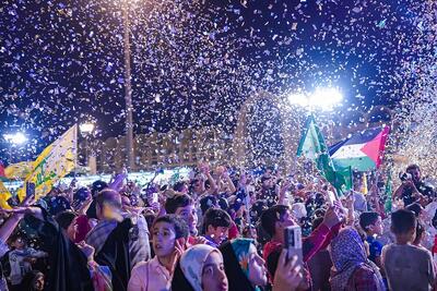  تجمع مردمی میدان ولیعصر(عج) به رنگ هفته وحدت