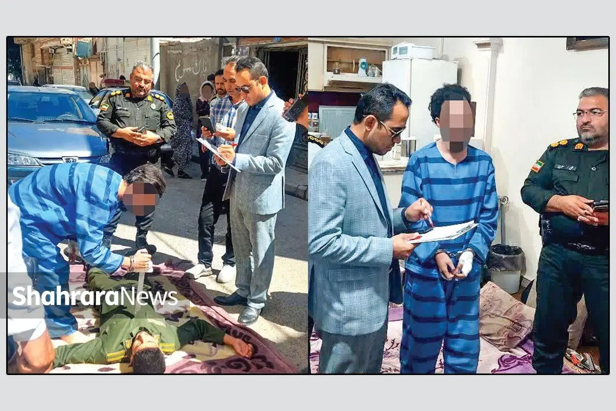 متهم به قتل پدر در شهرک طرق مشهد در بازسازی صحنه جنایت ابراز پشیمانی نکرد