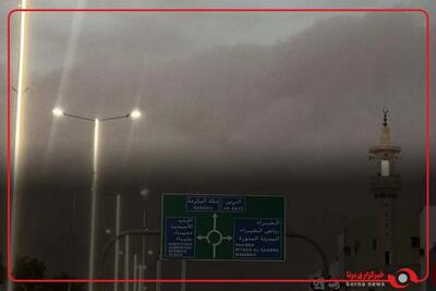 طوفان گردو غبار در مدینه منوره