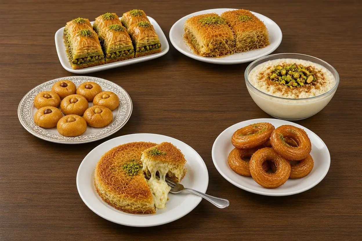 طرز تهیه ۶ مدل شیرینی ترکی در خانه ؛ از باقلوا تا حلقه تاتلیسی