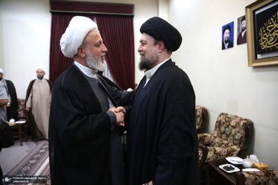  خوش و بش مهمانان خارجی با سیدحسن خمینی در مراسم چهلمین کنفرانس وحدت اسلامی  + تصاویر