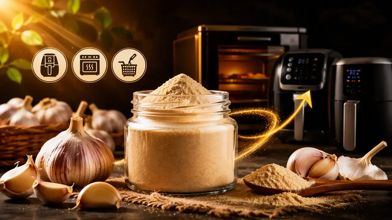 طرز تهیه پودر سیر خانگی عالی با هواپز، فر و سرخ کن بدون روغن