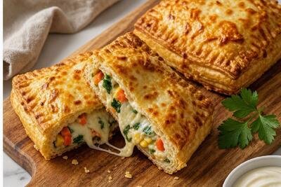  طرز تهیه نان شکم پر با پنیر و سبزبجات مناسب صبحانه و میان وعده
